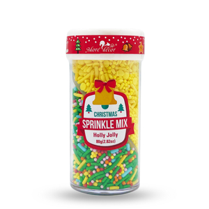 Χριστουγεννιάτικο βάζο 2 κυττάρων Holly Jolly Sprinkle Βρώσιμα γλυκά για διακόσμηση τούρτας 
