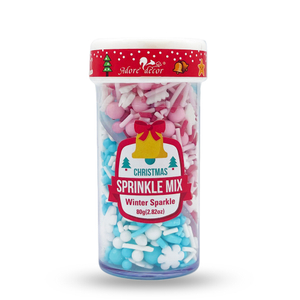 V&aacute;nočn&iacute; 2 komůrkov&aacute; sklenice Zimn&iacute; Sparkle Posypejte Jedl&eacute; dekorace na dort Cukrov&iacute; 