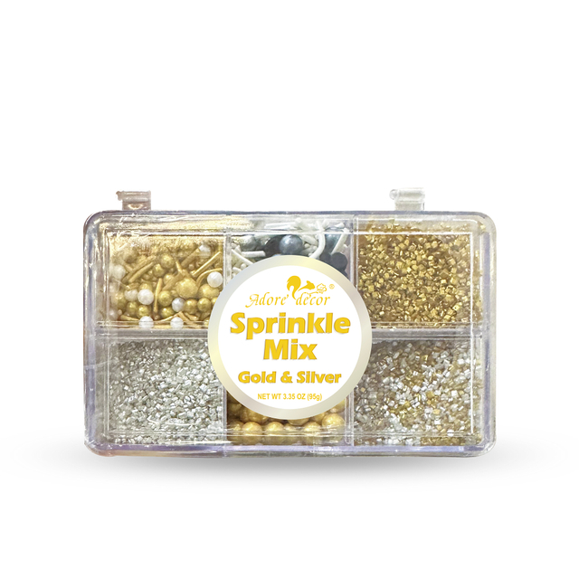 Adore Decor Serpin Mix - 6 Kutu Altın ve G&uuml;m&uuml;ş Pasta S&uuml;slemesi 